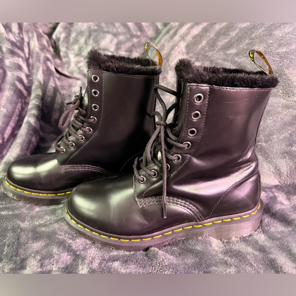 Dr. Martens Shoes - Dr Martens Faux Fur Lined Combat Boots
